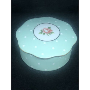 Vintage 1930’s Royal Albert Polka Rose Mini Trinket Box w/ Lid